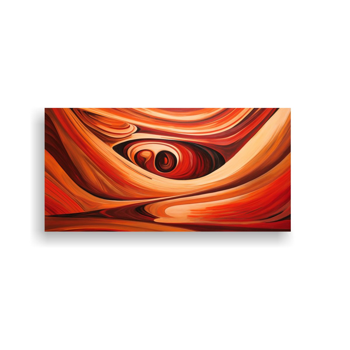 GENERICO - Pintura Abstracta En Bastidor Paisaje Rojo De 100x50 Cm
