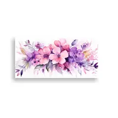 GENERICO - Cuadro Decorativo Lienzo Tela Flores Rosadas Y 100x50 Cm