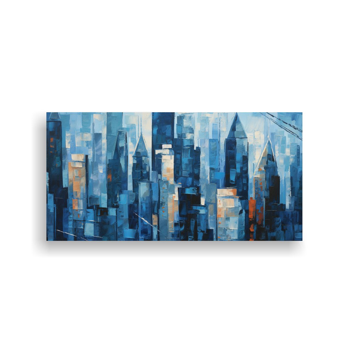 GENERICO - Cuadro Vintage Estilo Cubista De La Ciudad En 60x30 Cm