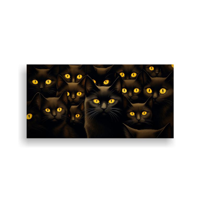 GENERICO - Cuadro De Lienzo Horizontal De Gatos En Acción 60x30 Cm