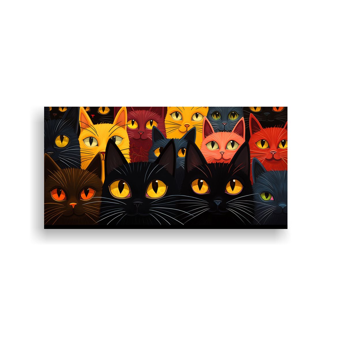 GENERICO - Cuadros Decorativos Con Gatos En Movimiento Y 80x40 Cm