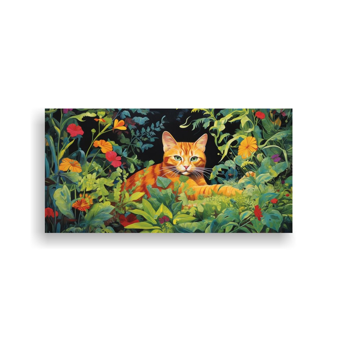 GENERICO - Cuadro De Decoración Gato Ebrio De Jengibre En 100x50 Cm