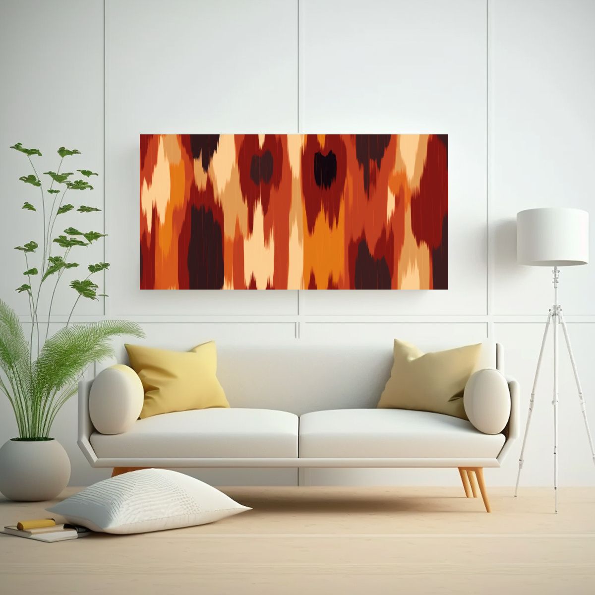 GENERICO - Arte De Pared Estilo Xeo De Madera Ikat 60x30 Cm