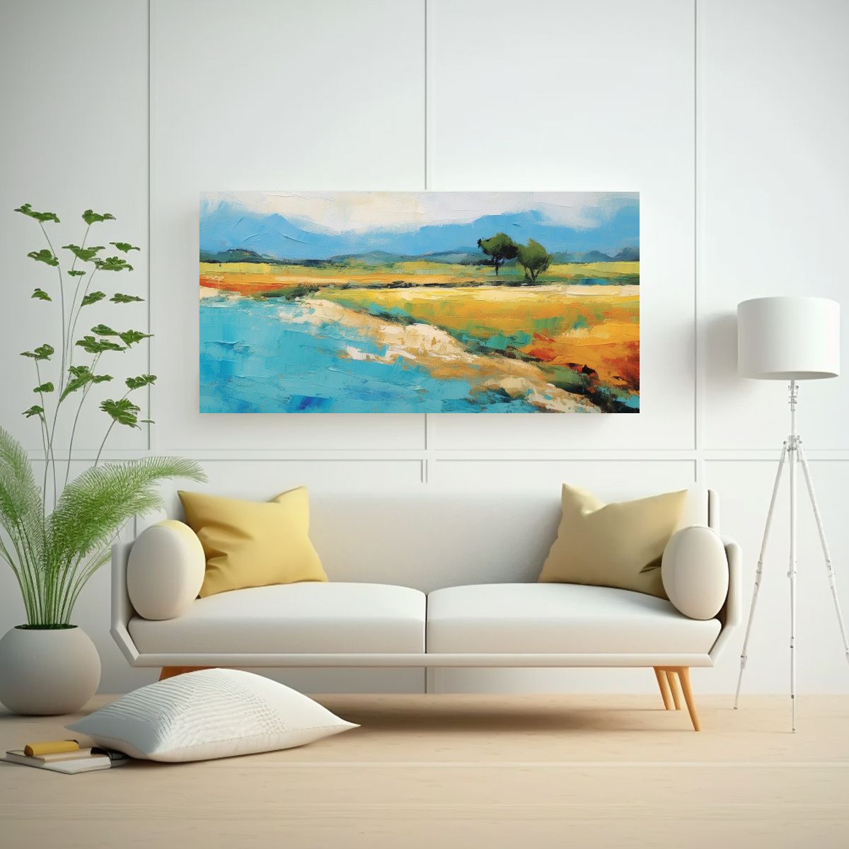 GENERICO - Pintura Decorativa Vintage De Costa Con Olas 100x50 Cm