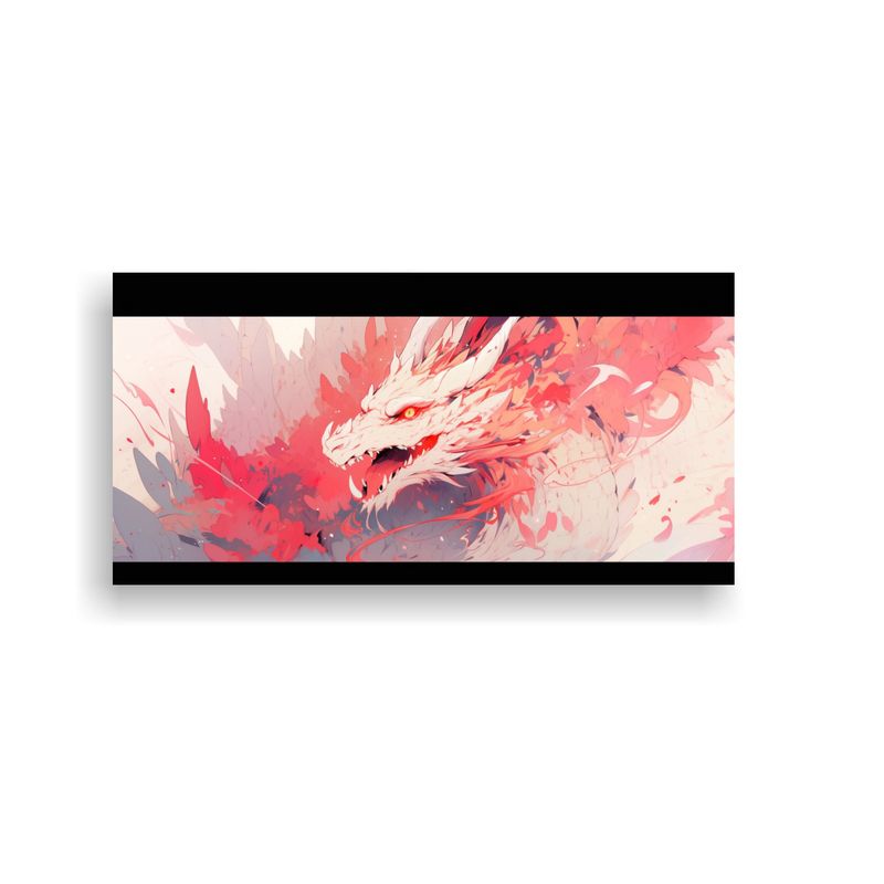 GENERICO - Cuadro Venta Dragón En Tonos Pastel Y Rojo 100x50 Cm