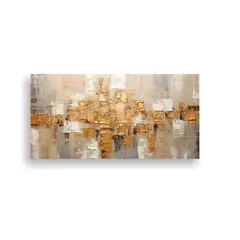 GENERICO - Pintura Moderna En Tonos Dorados Y Marrones Para 80x40 Cm