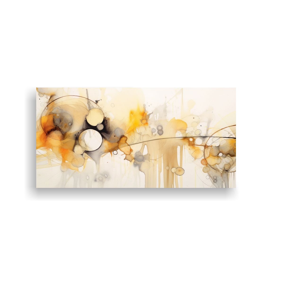 GENERICO - Cuadro Abstracto Acuarela Beige Blanco Para 80x40 Cm