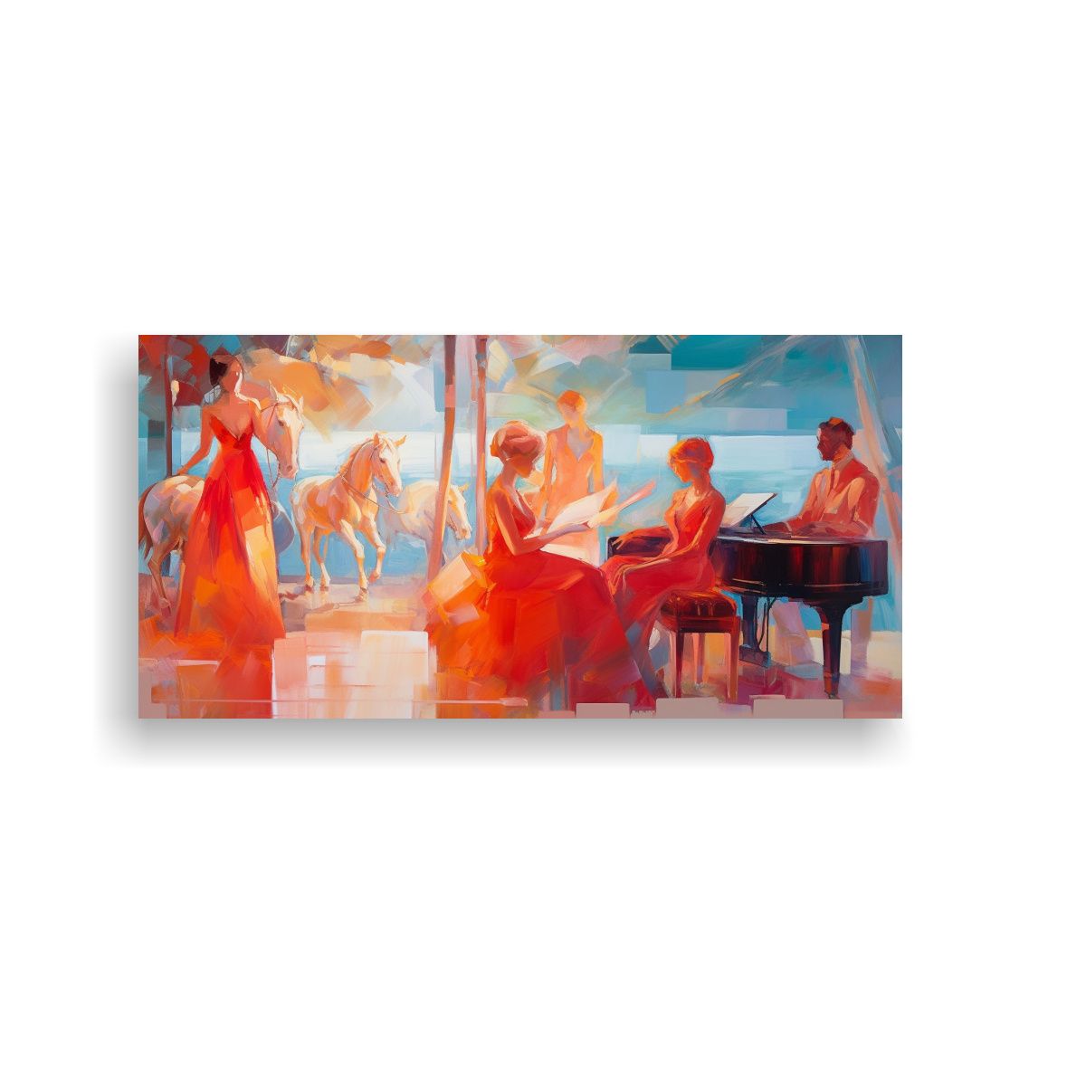 GENERICO - Pintura En Bastidor Estilo Abstracto 100x50 Cm