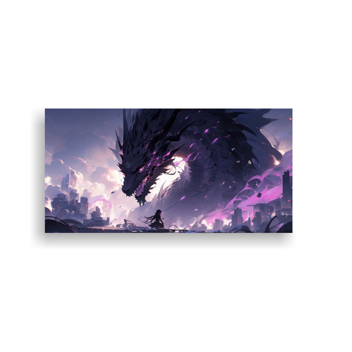 GENERICO - Pintura Decorativa De Dragón En Colores 100x50 Cm