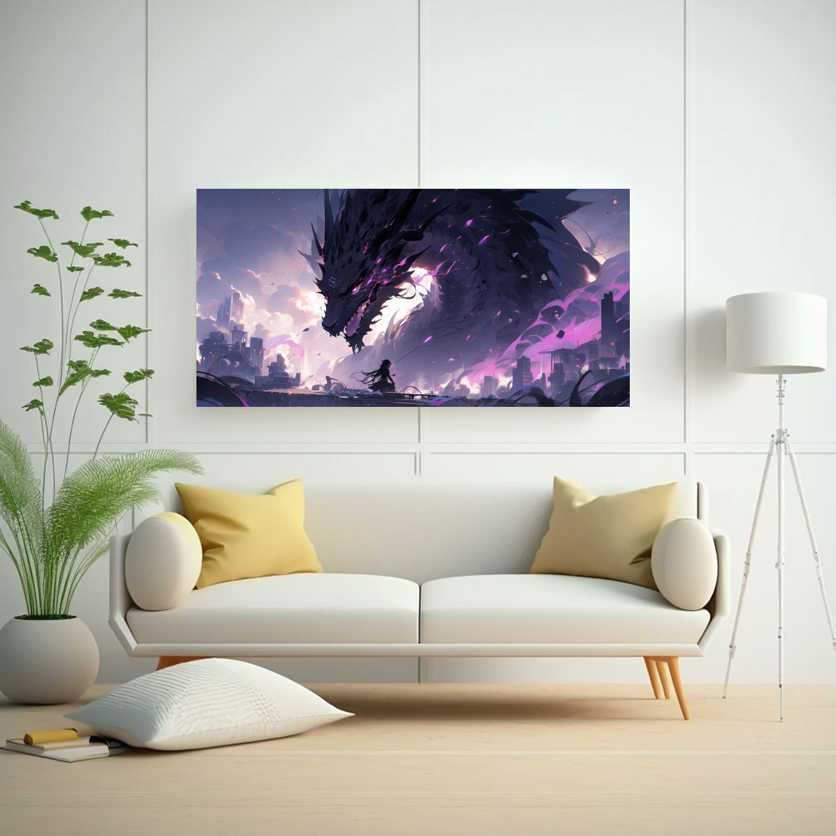 GENERICO - Pintura Decorativa De Dragón En Colores 100x50 Cm