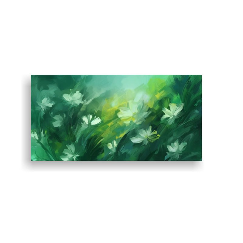 GENERICO - Pinturas Acuarela Abstracta Verde Impresionista 60x30 Cm