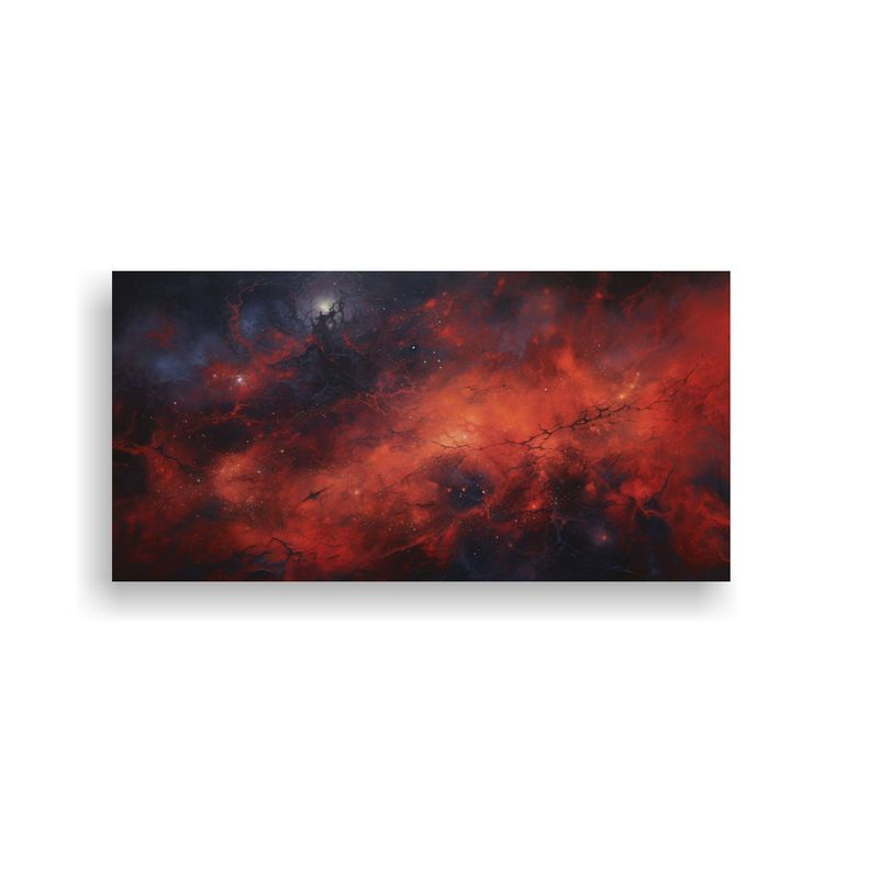 GENERICO - Cuadro Abstracto Nocturno Líneas Finas 100x50 Cm