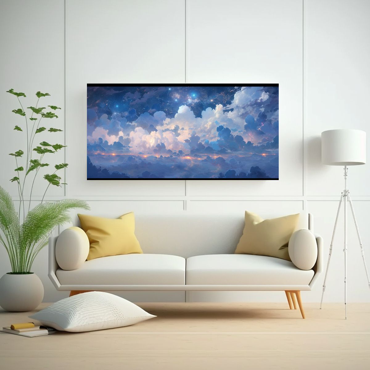 GENERICO - Pintura Abstracta De Alta Calidad Noche 80x40 Cm