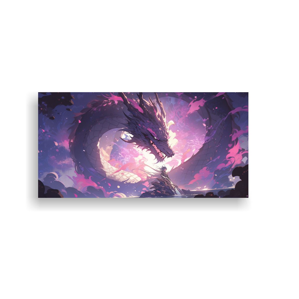 GENERICO - Pinturas Decorativas De Dragón En Tonos Morado Y 100x50 Cm