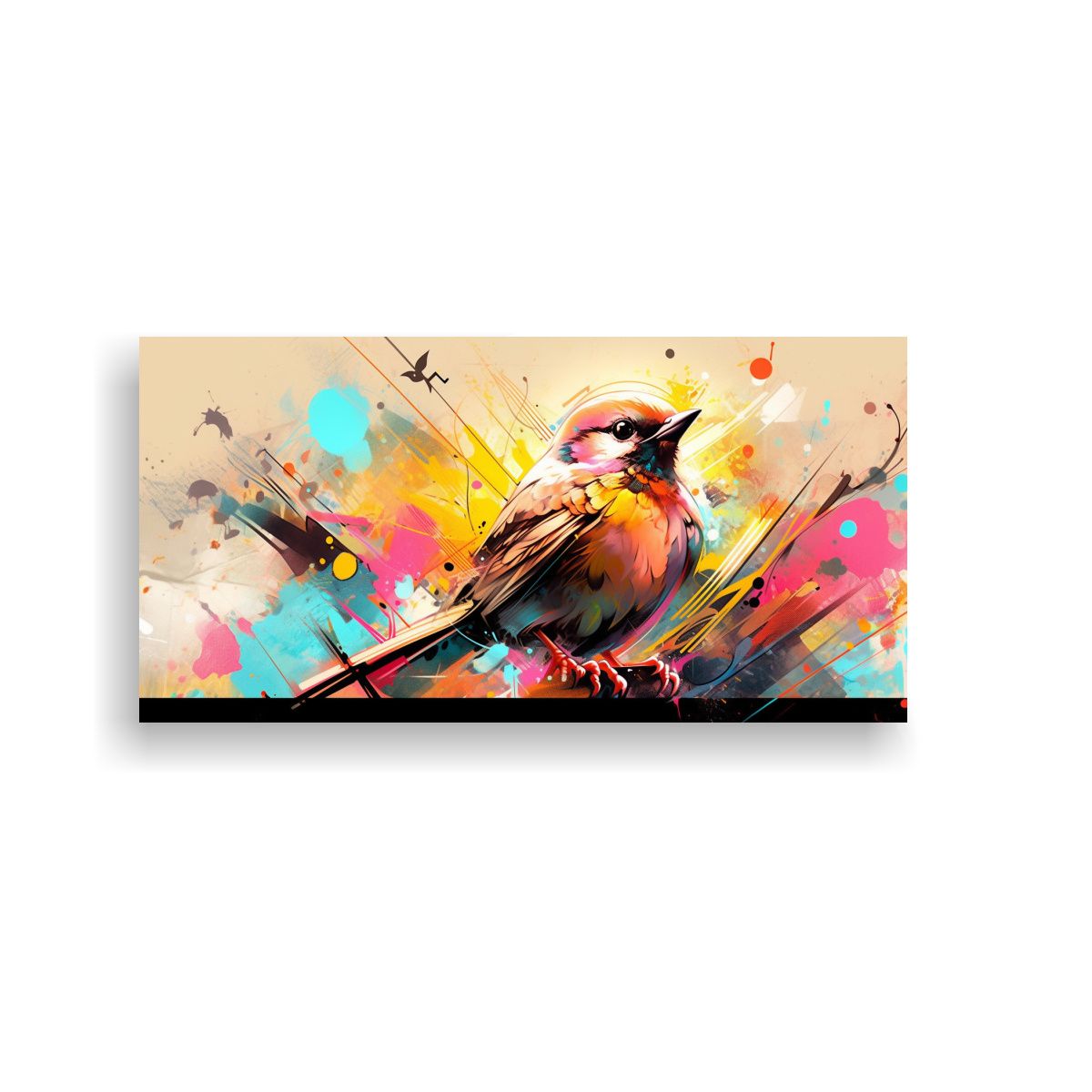 GENERICO - Lienzo Con Colores Armoniosos Un Canario En 80x40 Cm