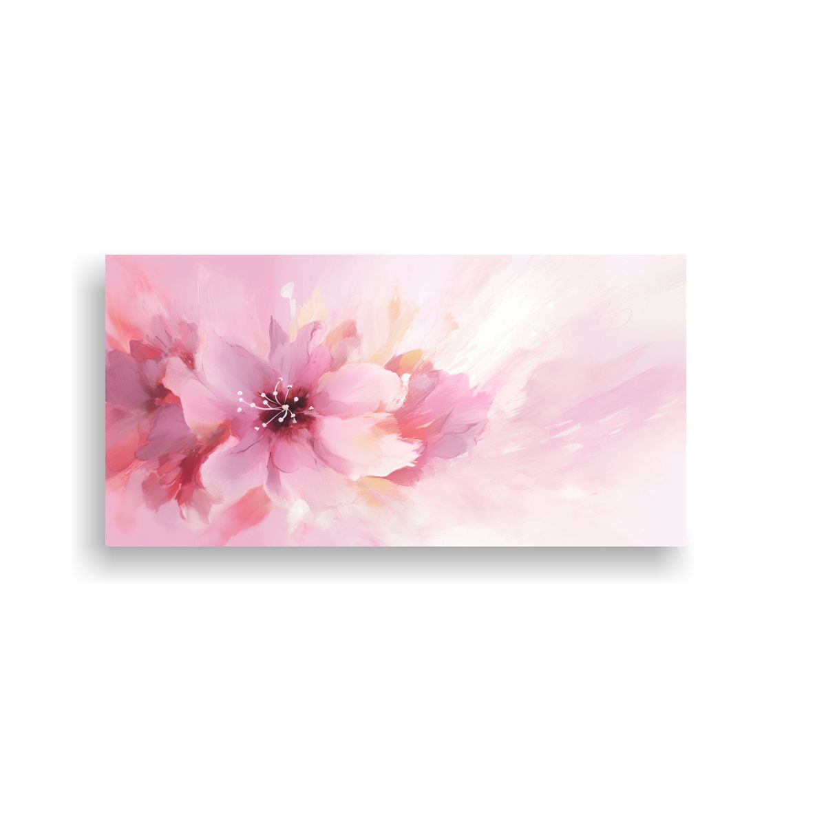 GENERICO - Pintura Floral Abstracta En Rosa Impresionista 80x40 Cm