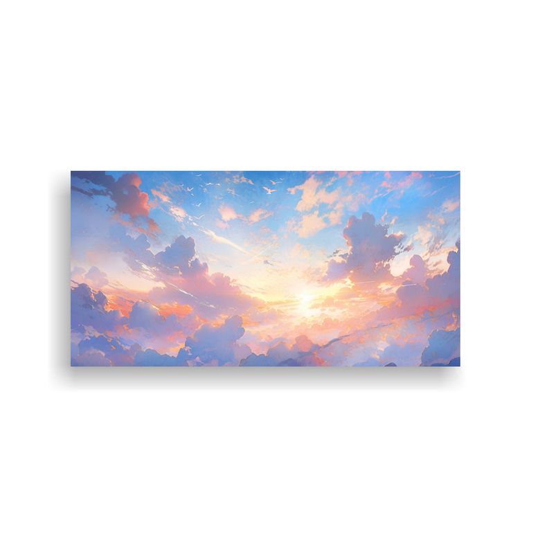 GENERICO - Pintura Abstracta Amanecer En Acuarelas 80x40 Cm