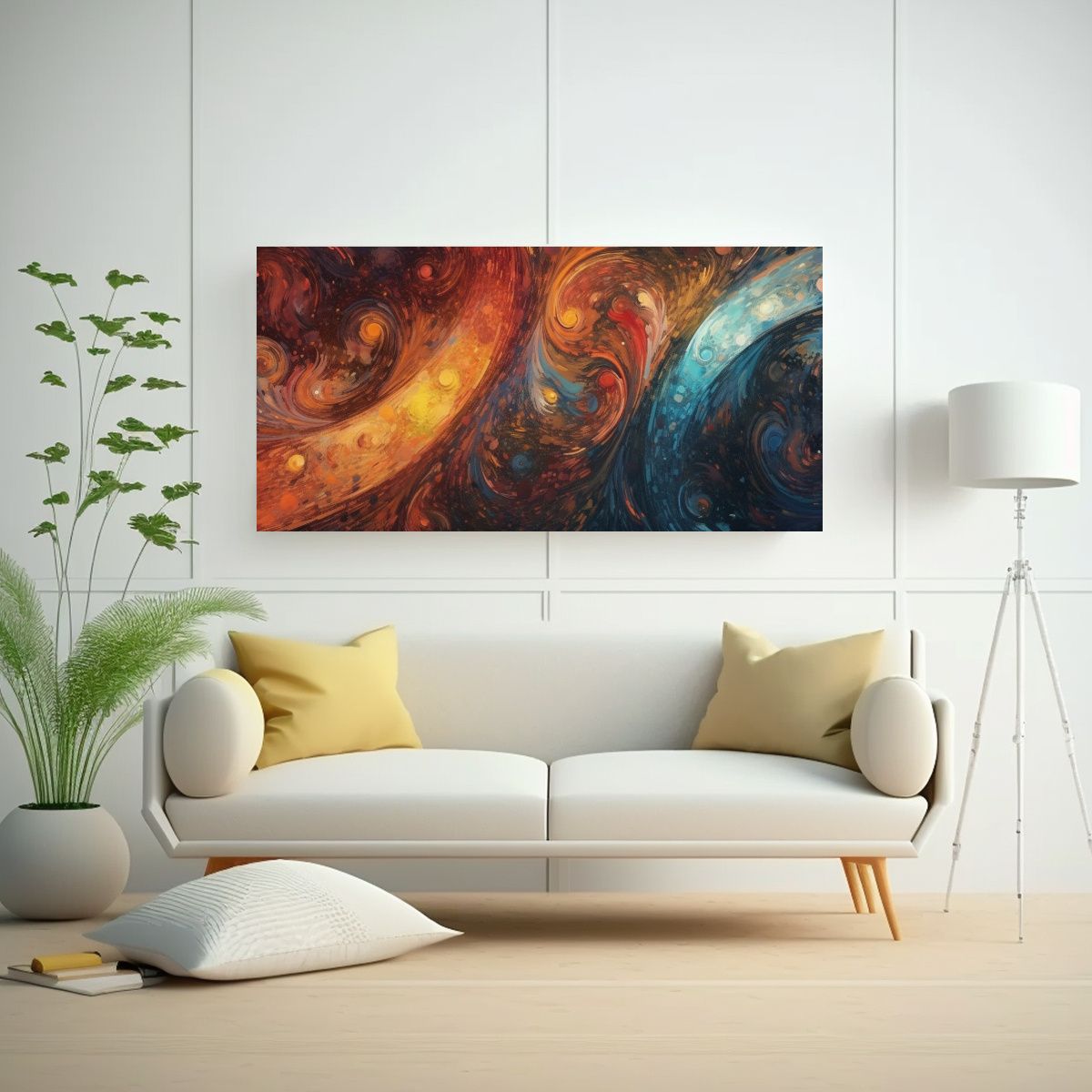 GENERICO - Cuadro Abstracto Poder En Tonos Oscuros Con 80x40 Cm