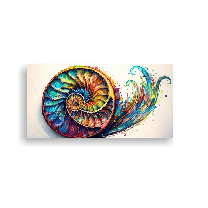 GENERICO - Pintura Acuarela Colorida Vitalidad Nautilus 80x40 Cm
