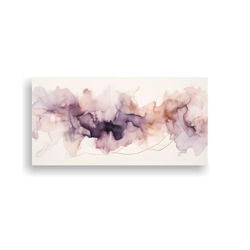 GENERICO - Textura Acuarela Gris Y Lila Con Composición Y 100x50 Cm