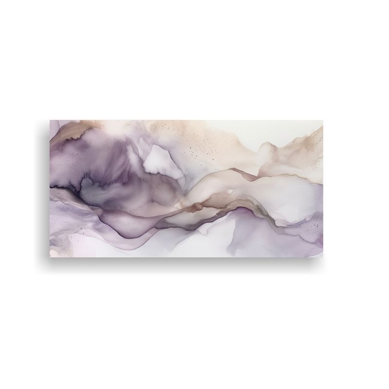 GENERICO - Cuadro De Tela Abstracto Gris Y Malva Con Textura 80x40 Cm