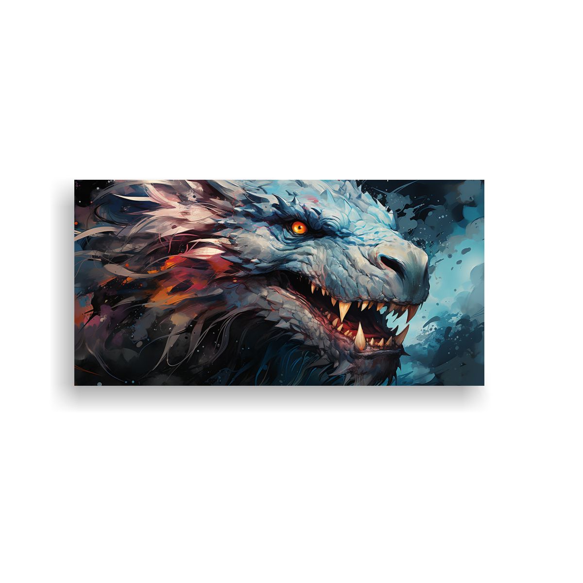 GENERICO - Pinturas De Arte Artesanal Calidad Dragón Azul 100x50 Cm