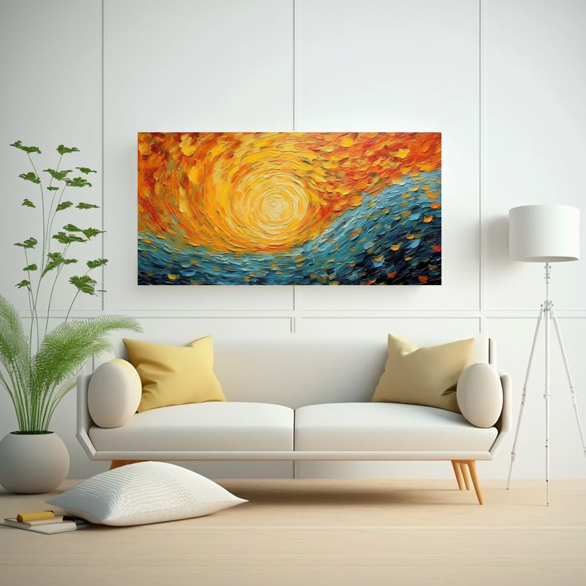 GENERICO - Pintura Abstracta Estilo Salon Van Gogh 80x40 Cm