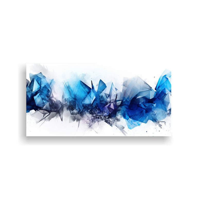 GENERICO - Pinturas Abstractas Vintage En Plata Y Azul 80x40 Cm