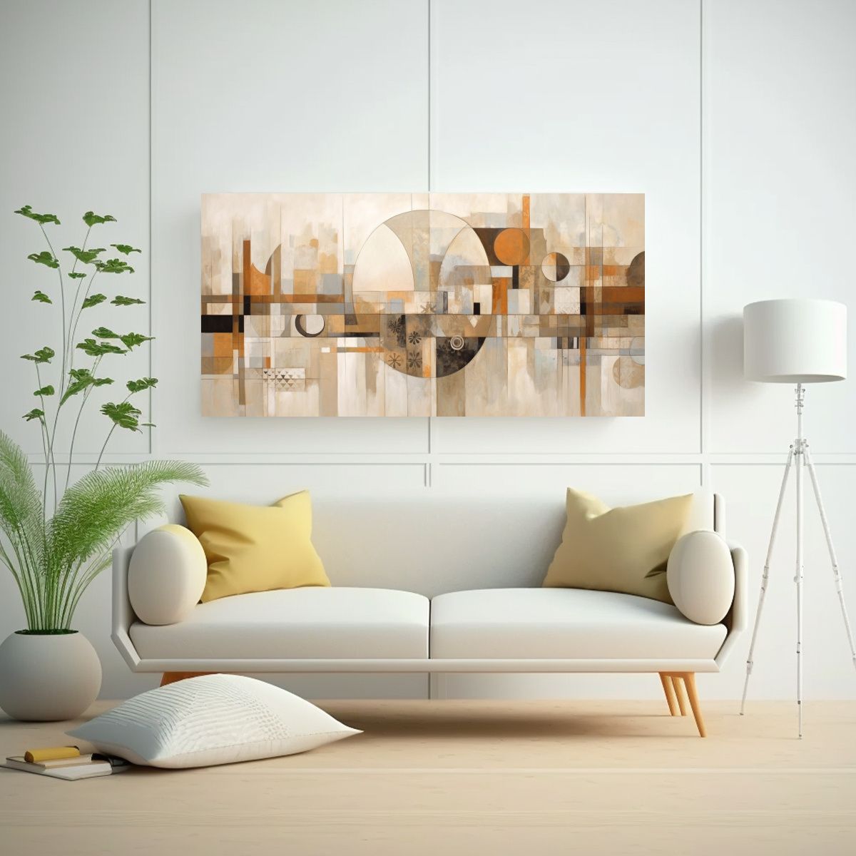 GENERICO - Cuadro Moderno Geométrico Y Bohemio Para 100x50 Cm