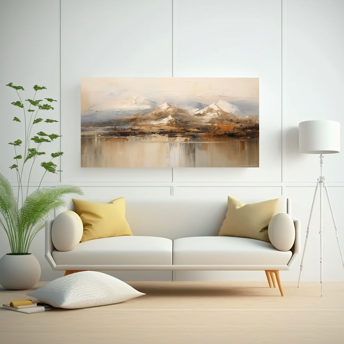 GENERICO - Pintura Abstracta De Colinas Montañosas Junto Al 80x40 Cm