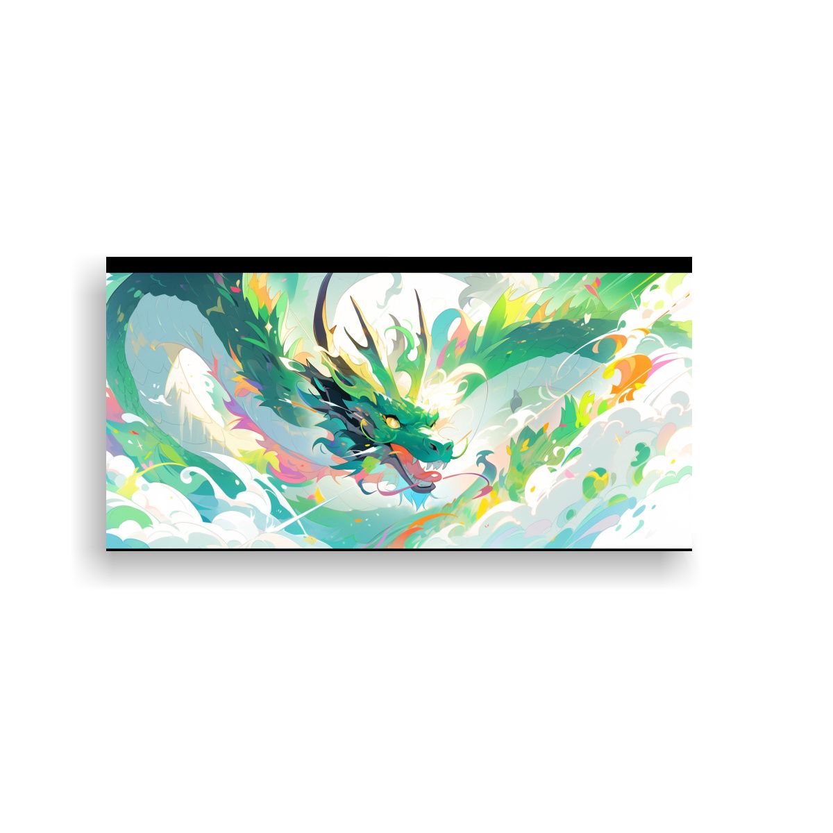 GENERICO - Cuadro Vanguardia Dragón En Colores Arcoíris Y 100x50 Cm