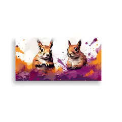GENERICO - Cuadros Decorativos De Ardillas En Violeta Y 80x40 Cm