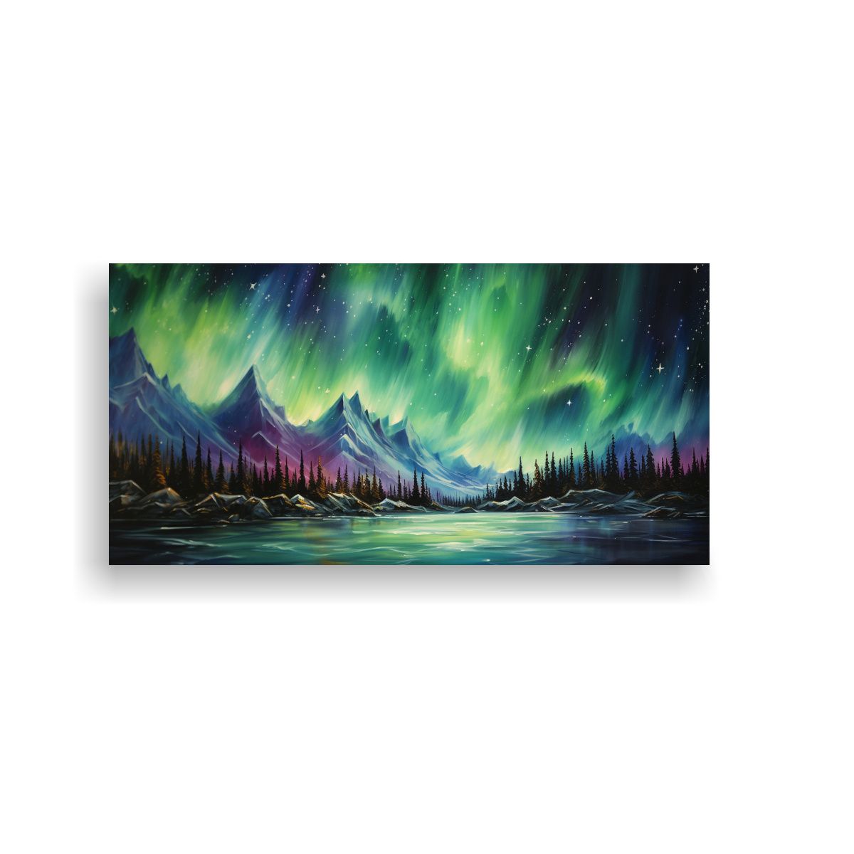 GENERICO - Pintura Abstracta De Northern Lights Con Colores 60x30 Cm