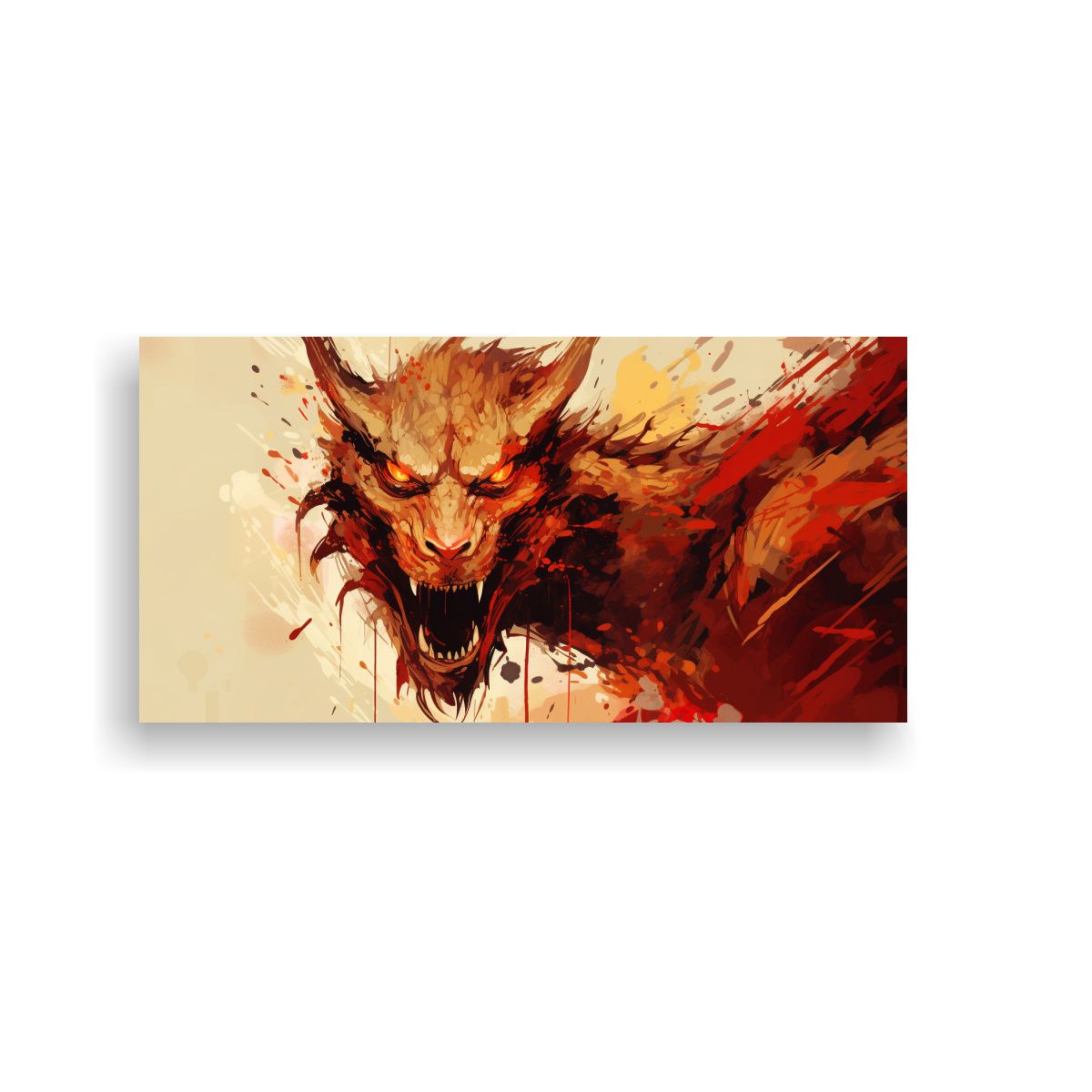 GENERICO - Pintura Estética De Dragón En Tonos Marrón Y 60x30 Cm