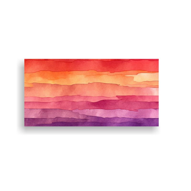 GENERICO - Cuadro Abstracto Multicolor Patrón Acuarela 100x50 Cm