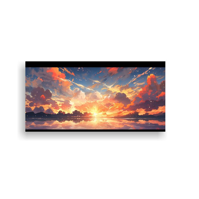 GENERICO - Cuadros Modernos Reflejo Amanecer Y Atardecer Con 80x40 Cm
