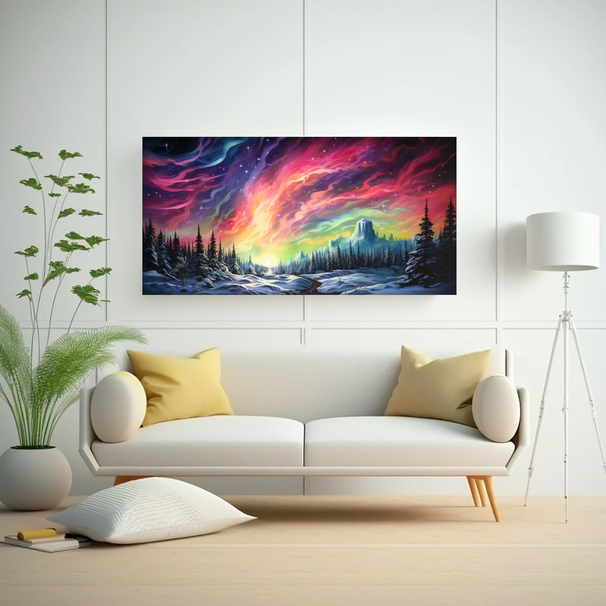 GENERICO - Cuadro Abstracto Con Intensos Colores Vibrantes 100x50 Cm