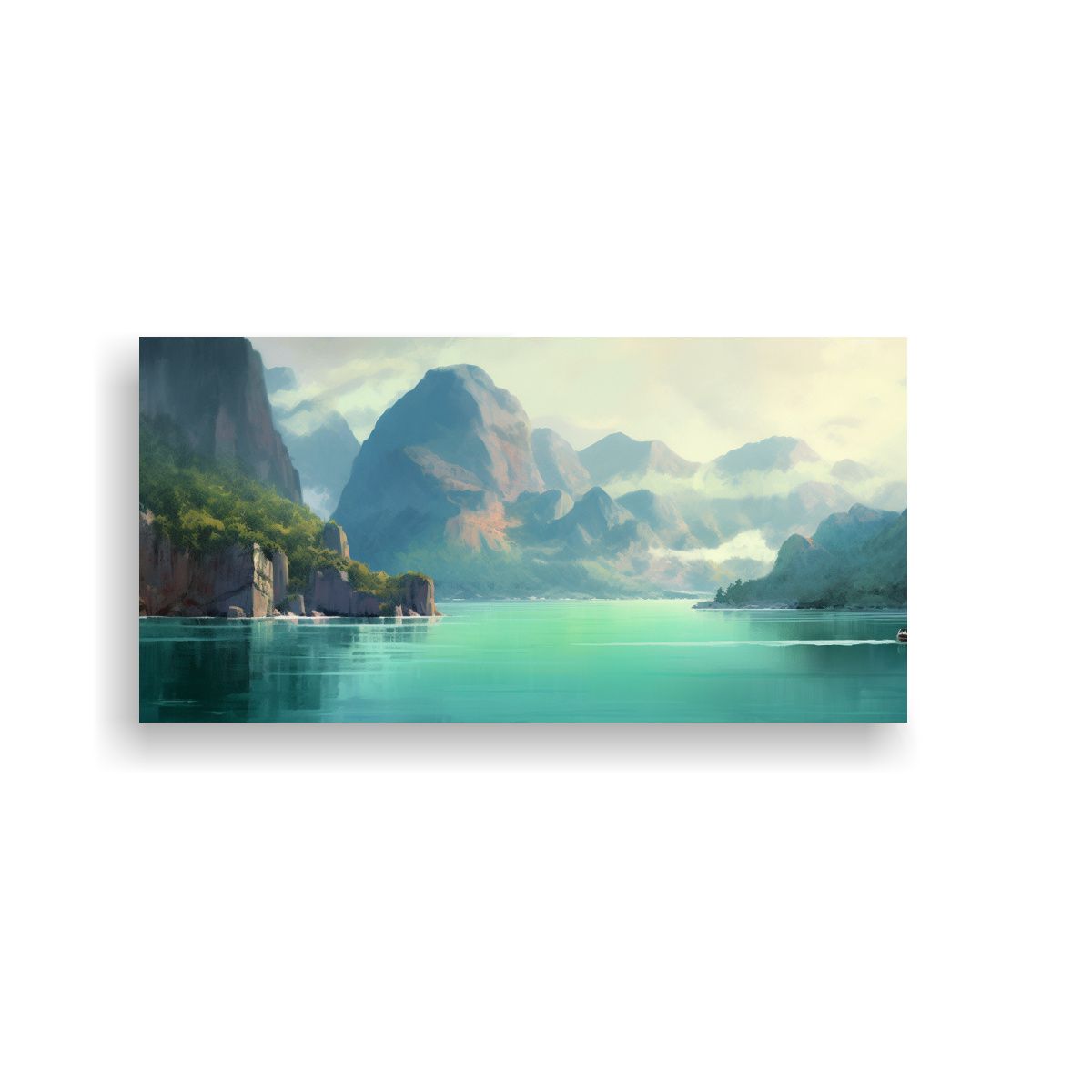 GENERICO - Pinturas De Paisajes Con Montañas Y Agua 80x40 Cm