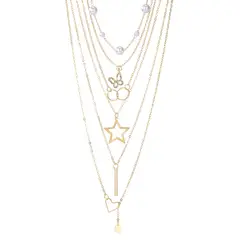 TIOZONEY - Collar Dorado Mujer