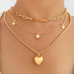 TIOZONEY - Collar Dorado Mujer