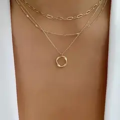 TIOZONEY - Collar Dorado Mujer