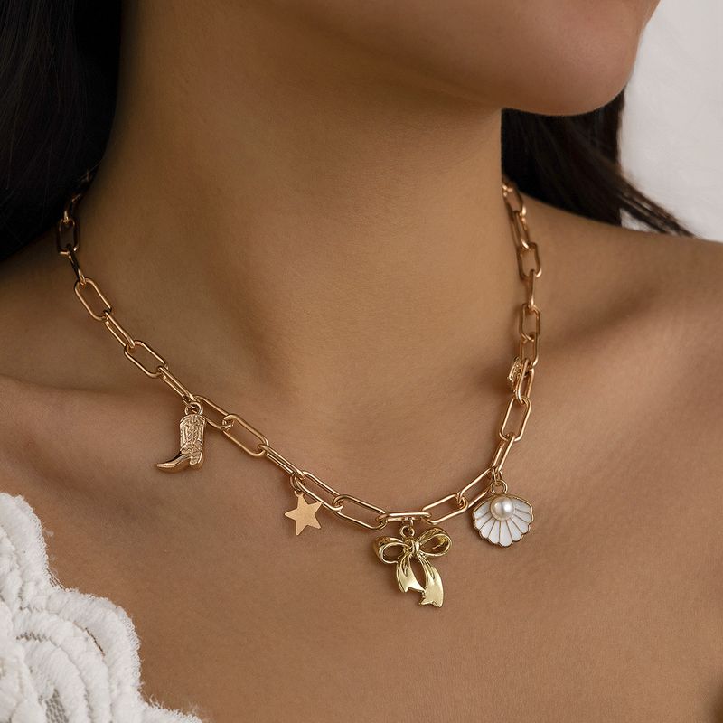TIOZONEY - Collar Dorado Mujer