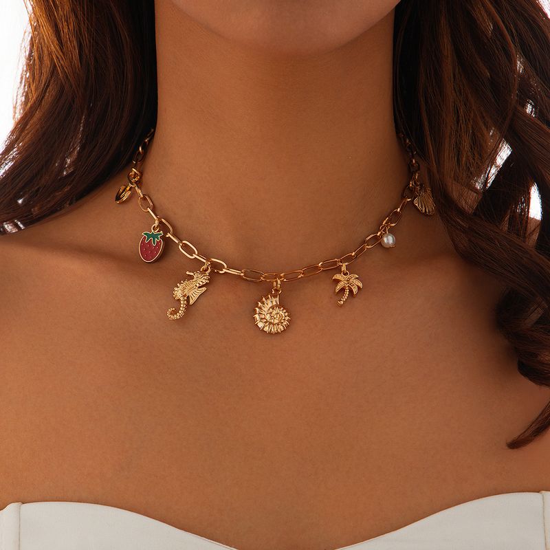 TIOZONEY - Collar Dorado Mujer