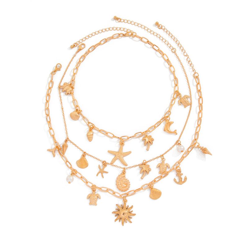 TIOZONEY - Collar Dorado Mujer