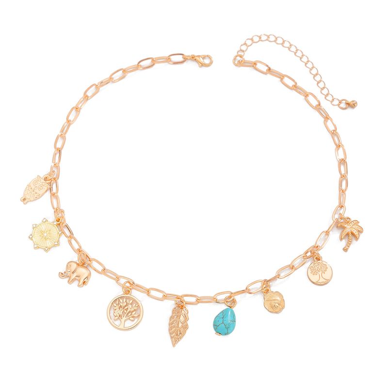 TIOZONEY - Collar Dorado Mujer