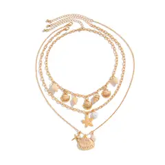TIOZONEY - Collar Dorado Mujer