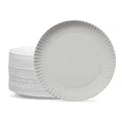 OMNIPACK - Plato De Cartón Blanco 18 Cms (100 Unidades)