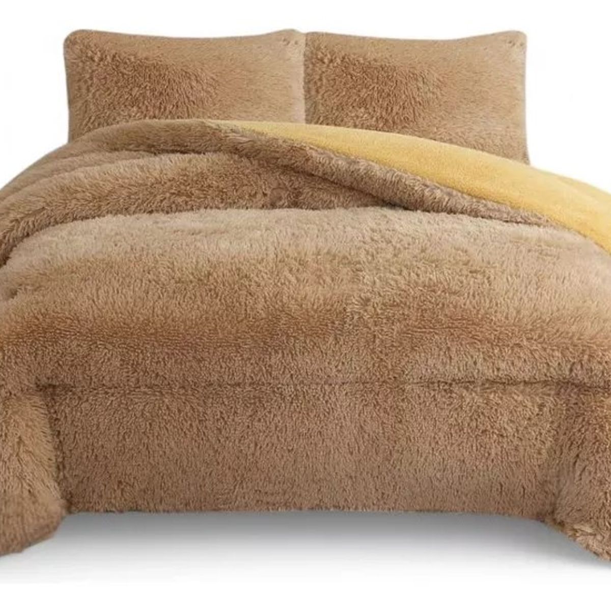 GENERICO - PLUMON O COBERTOR PELUDO CON CHIPORRO 2 PLAZA COLOR CAFE TF