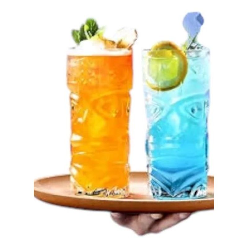 GENERICO - Set De 6 Vasos Tikis Hawaianos 420ml