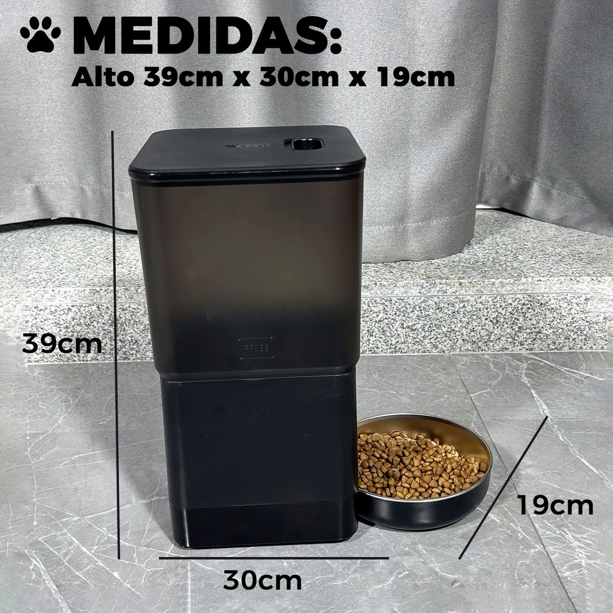 ALPHA - Dispensador Automatico Comida Mascotas Cubo 6 lts. Wifi